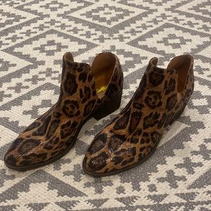 Leopard print booties